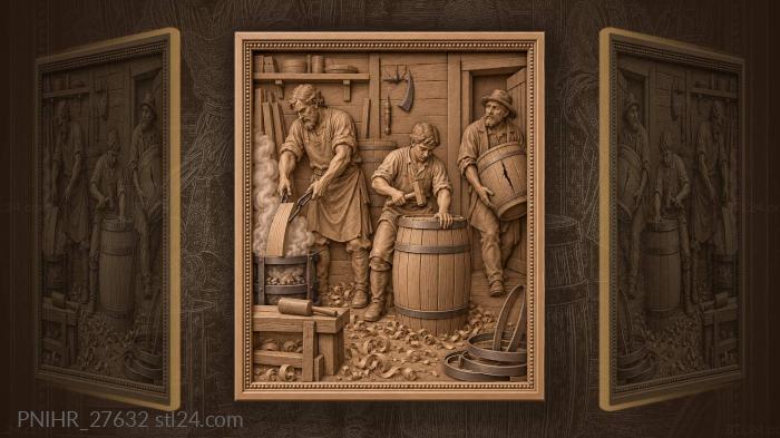 Stave bent over a steam fire 3d STL model