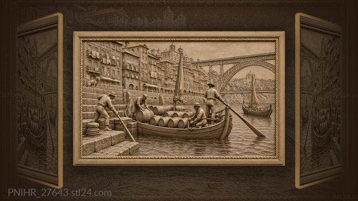 Porto rabelo boat loading port wine 3d STL model