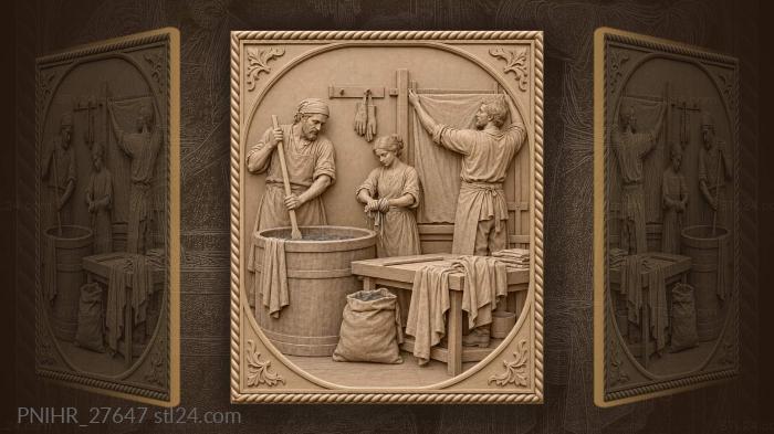 Indigo dyeing workshop scene life 3d STL model
