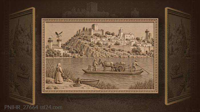Mertola riverside life ancient ferry crossing 3d STL model