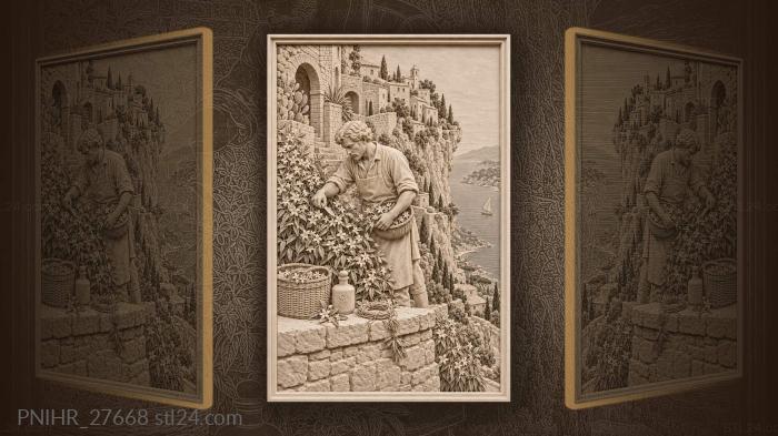 Eze village perfumer jasmine harvest 3d STL model