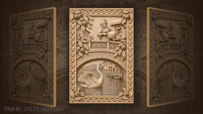 Annecy bridge swan cheesemonger scene 3d STL model