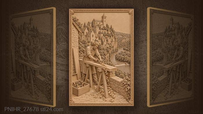Plane at the cliff edge above river 3d STL model