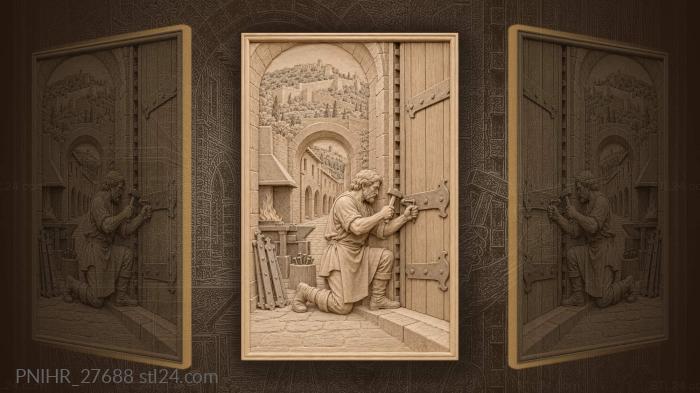 Strap hinge pinned onto the gate leaf 3d STL model