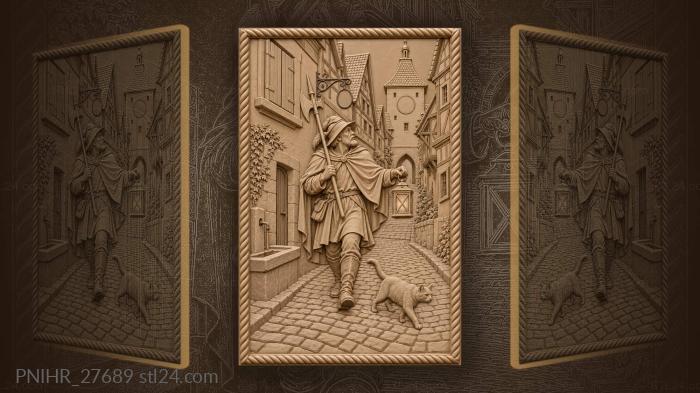 Rothenburg night watchman lantern lane 3d STL model