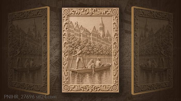 Tübingen punting on the neckar river 3d STL model