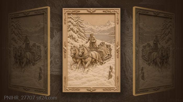 Winter mail coach sils maria journey 3d STL model