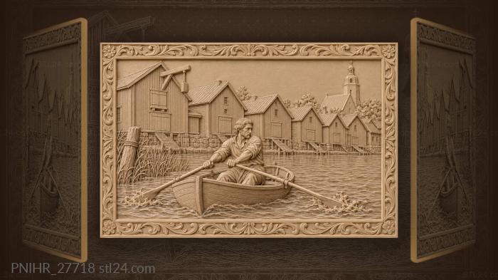 Rower and old porvoo warehouses 3d STL model