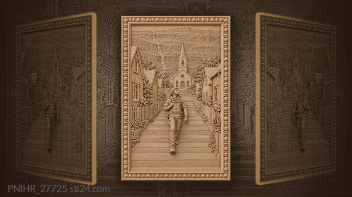 Icelandic town street to church 3d STL model