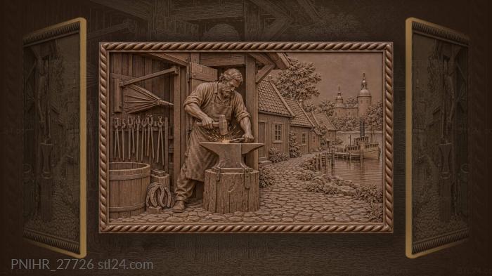 Sparks leaping from the open forge door 3d STL model