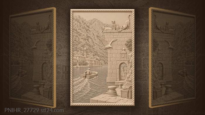 Kotor bay cats and fjord boat 3d STL model