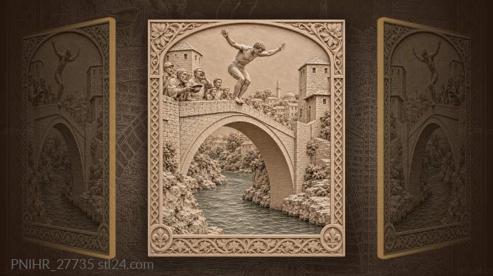 Mostar diver before the leap 3d STL model