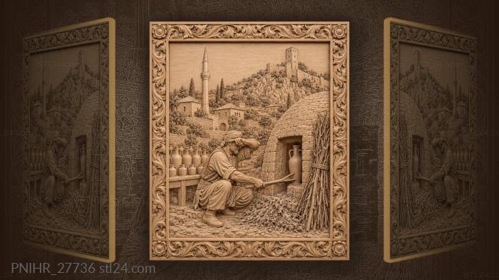 Potter by kiln old town view 3d STL model