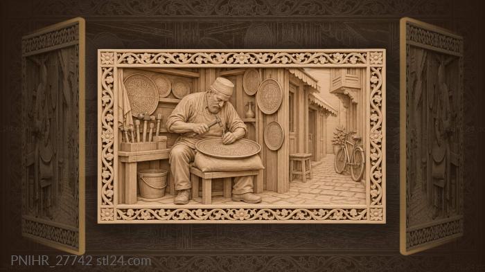 Plovdiv coppersmith at work lane scene 3d STL model