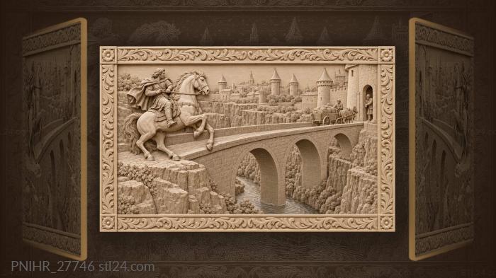 Rider on bridge castle approach 3d STL model