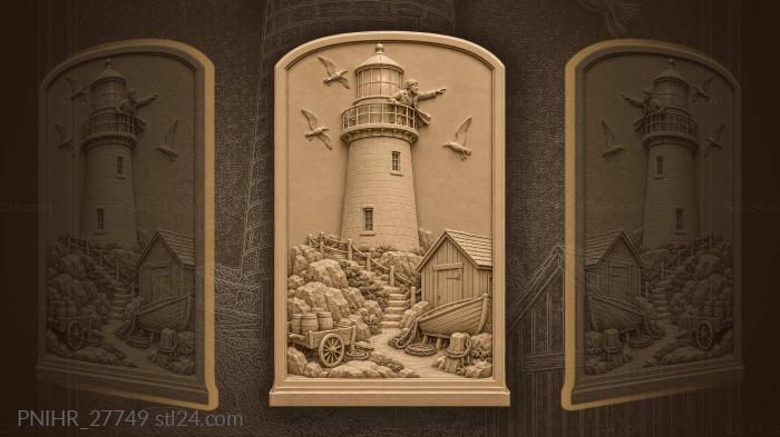 Keeper guides sailboat from lighthouse 3d STL model