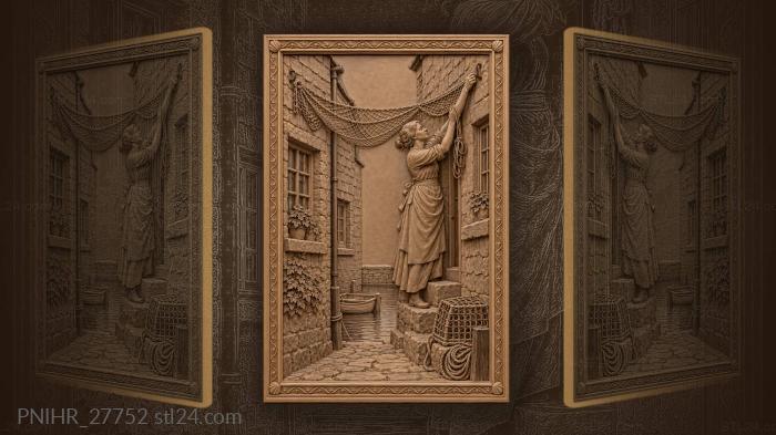 Stretching mended net across the alley 3d STL model