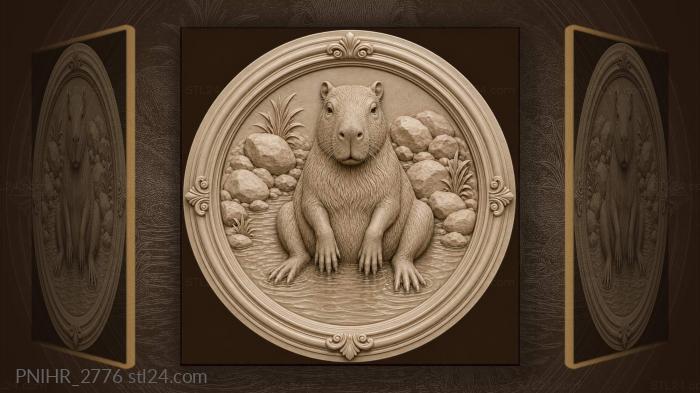 Capybara relaxing by the water 3d STL model