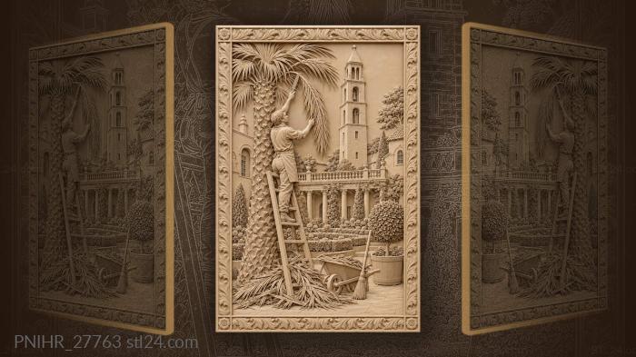 Portmeirion garden pruning italianate tower 3d STL model