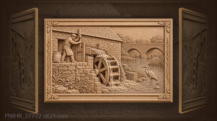 Sligo mill water wheel turning 3d STL model