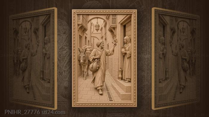 Fes water seller narrow street scene 3d STL model
