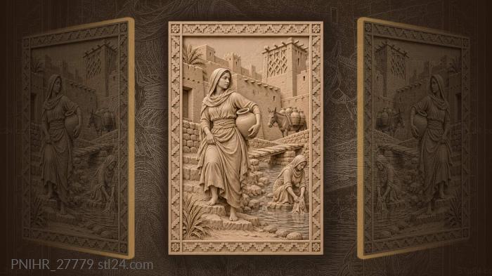 Moroccan woman with water jar 3d STL model