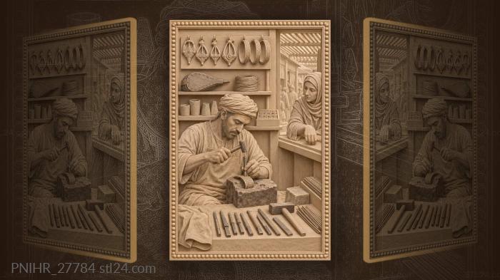 Tiznit silversmith working at the bench 3d STL model