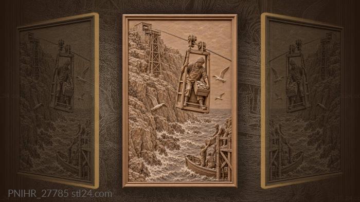 Fisherman ascending sidi ifni cliffside 3d STL model