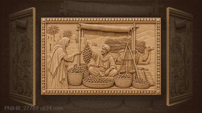 Date merchant at desert market stall 3d STL model