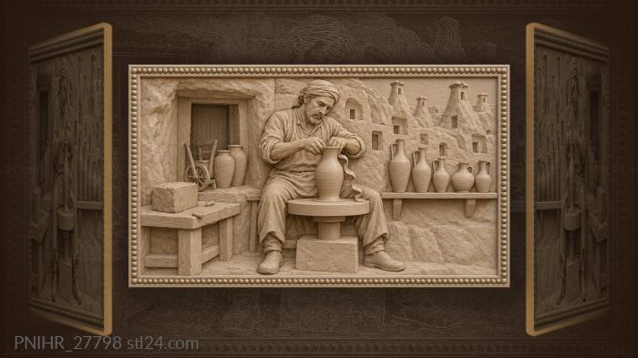 Urgup potter shaping clay vessel 3d STL model