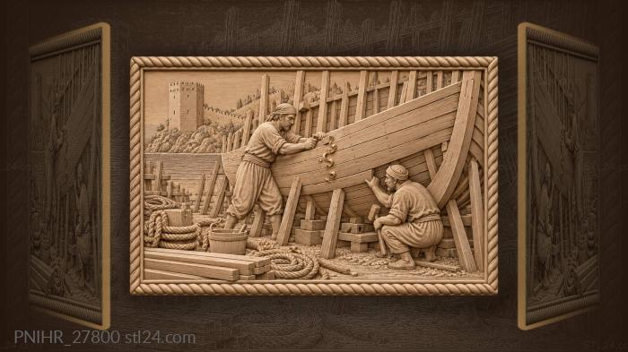 Shipyard life alanya gulet building 3d STL model