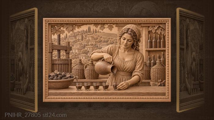 Sirince wine tasting village scene 3d STL model