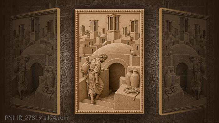 Yazd rooftops wind towers water carrier 3d STL model