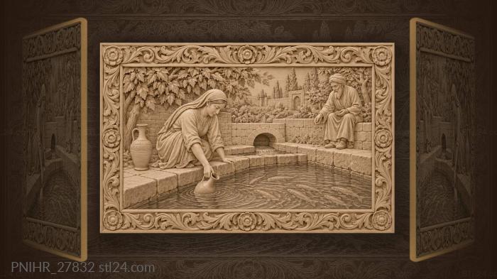 Nurata spring woman and trout 3d STL model