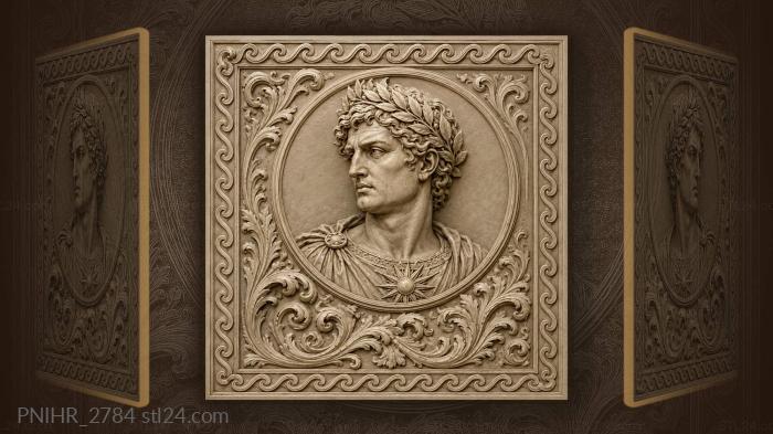 Roman emperor with starburst insignia 3d STL model