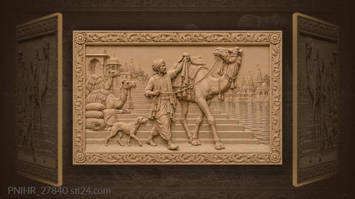 Camel trader by pushkar lake steps 3d STL model