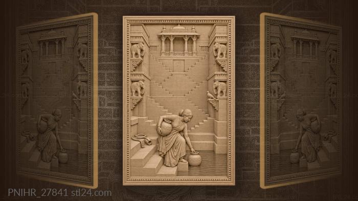 Bundi well water carrier woman 3d STL model