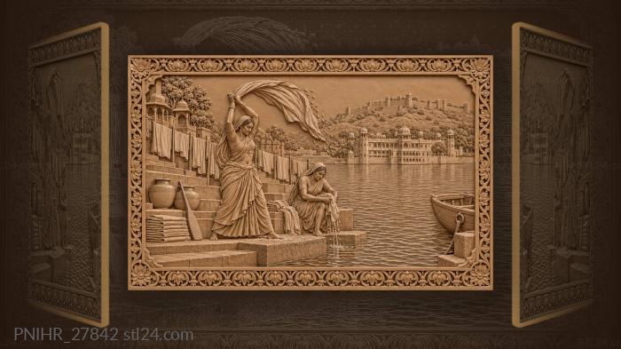 Udaipur laundry day by the lake 3d STL model