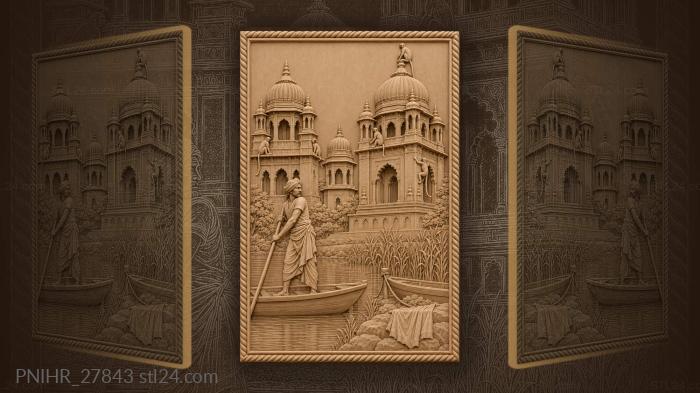 Orchha river scene with monkeys 3d STL model