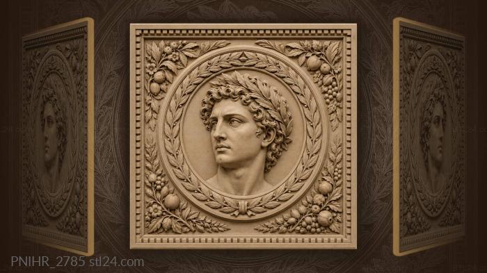 Laurel wreath portrait classical head 3d STL model