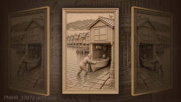 Ine boat house fisherman launch bay 3d STL model