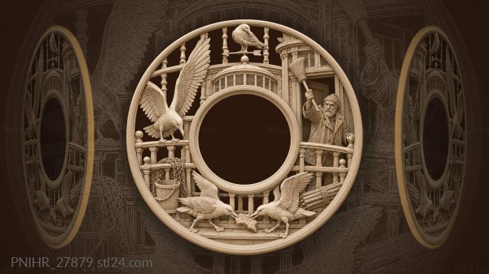 Gulls swarm around the lantern gallery 3d STL model