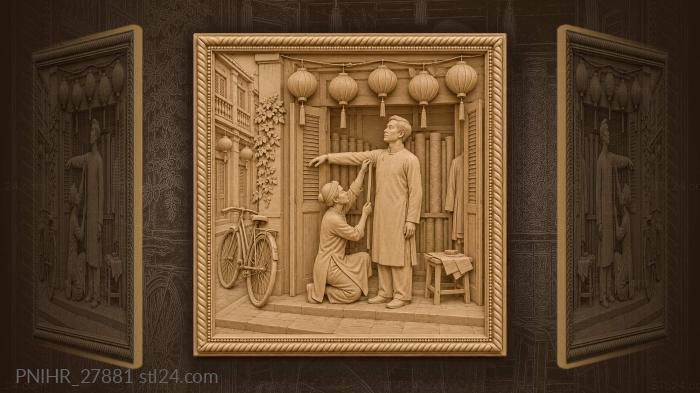 Hoi an tailor shop silk lanterns 3d STL model