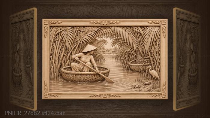 Hoi an river coracle journey 3d STL model