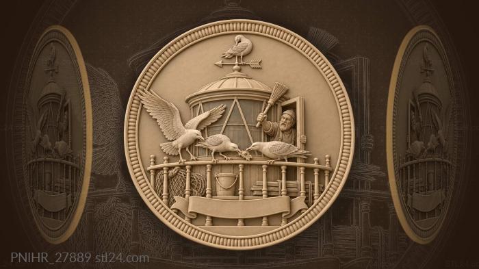 Seabirds wheel above the coastal beacon 3d STL model