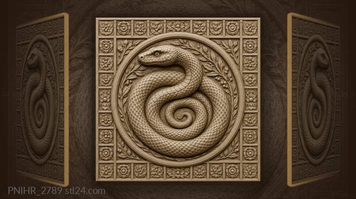 Serpent encircling an empty centre 3d STL model