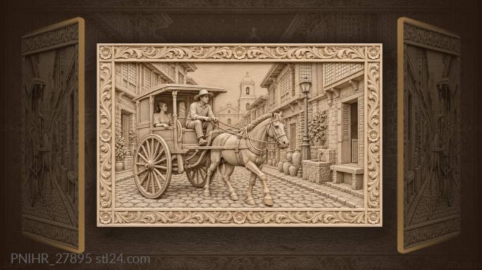Vigan calesa on cobbled street 3d STL model