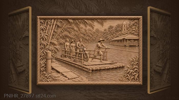 Bohol ferry crossing with motorbike 3d STL model