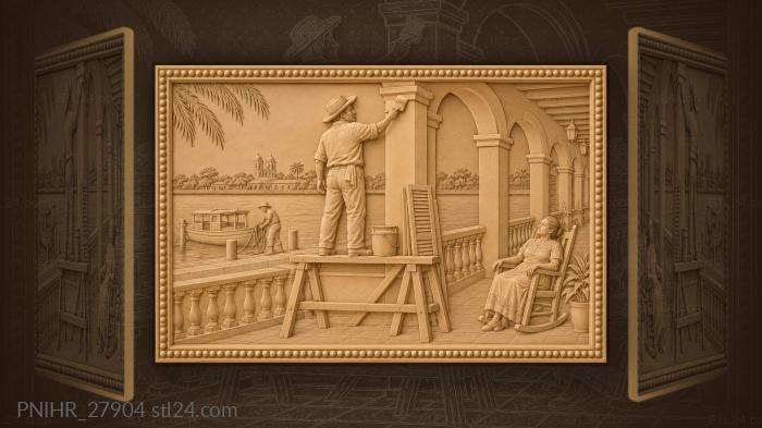 Tlacotalpan carpenter by the river 3d STL model