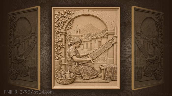 Guatemalan weaver under stone arch 3d STL model